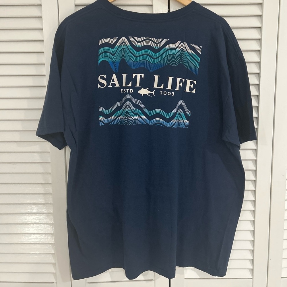 Men’s Salt Life Fish Finder blue XL short sleeve T-shirt